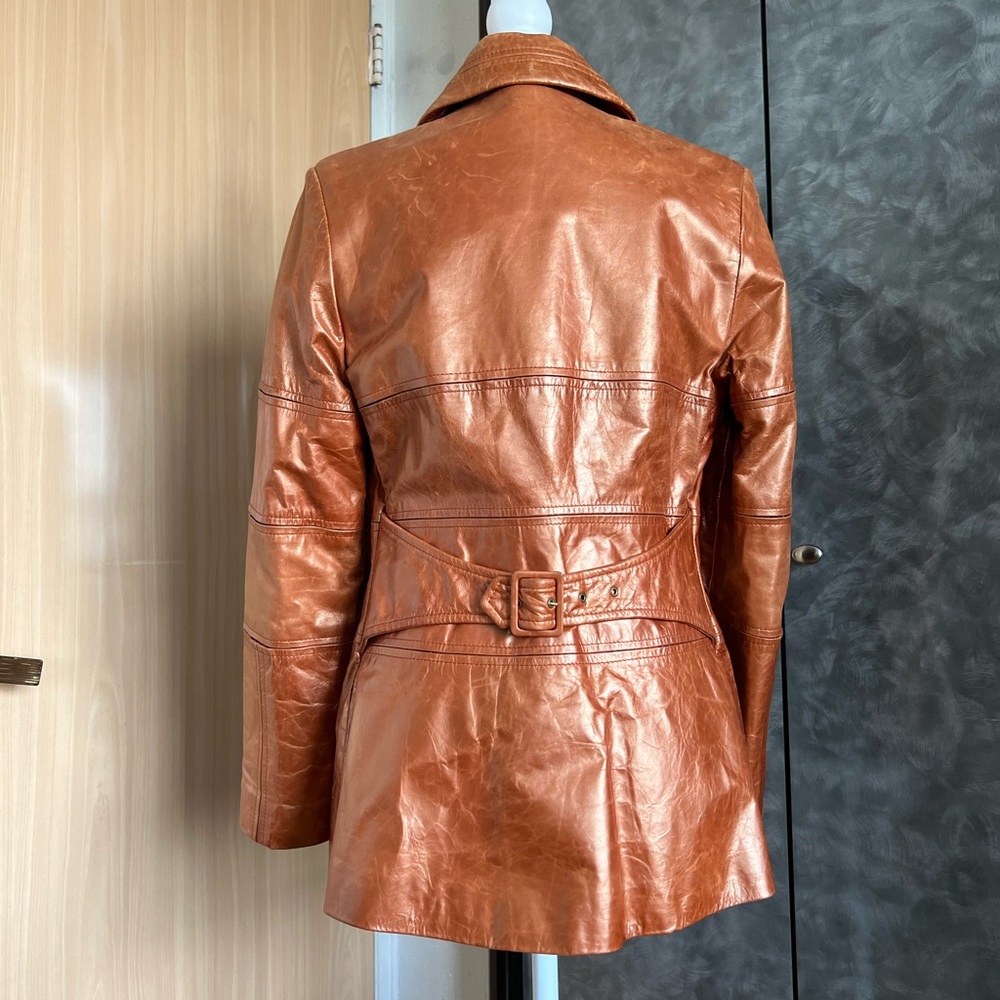 Leather Orange Jacket - image 3